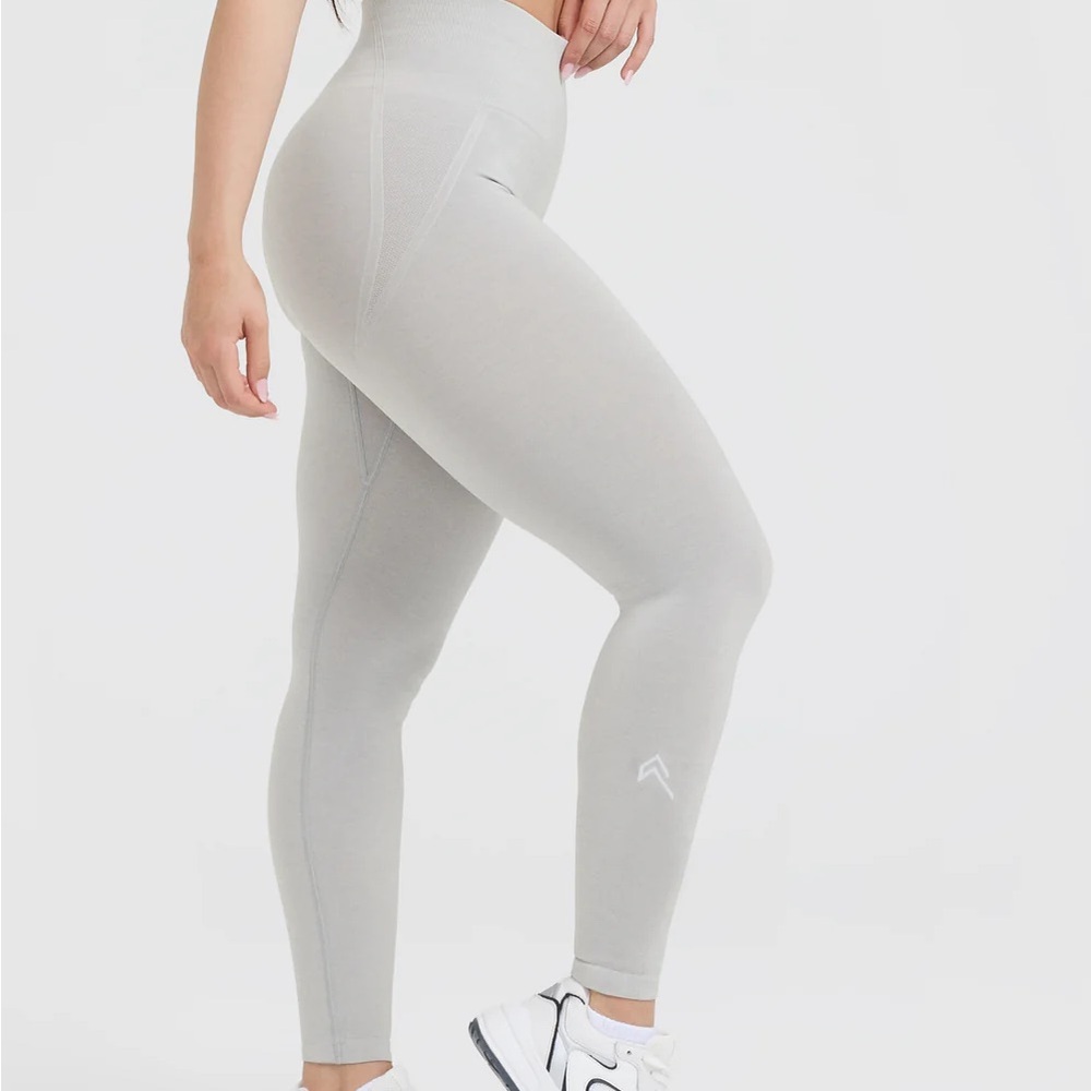 Oner Active Effortless Seamless Leggings - Grey Marl - Size Small - Short Length